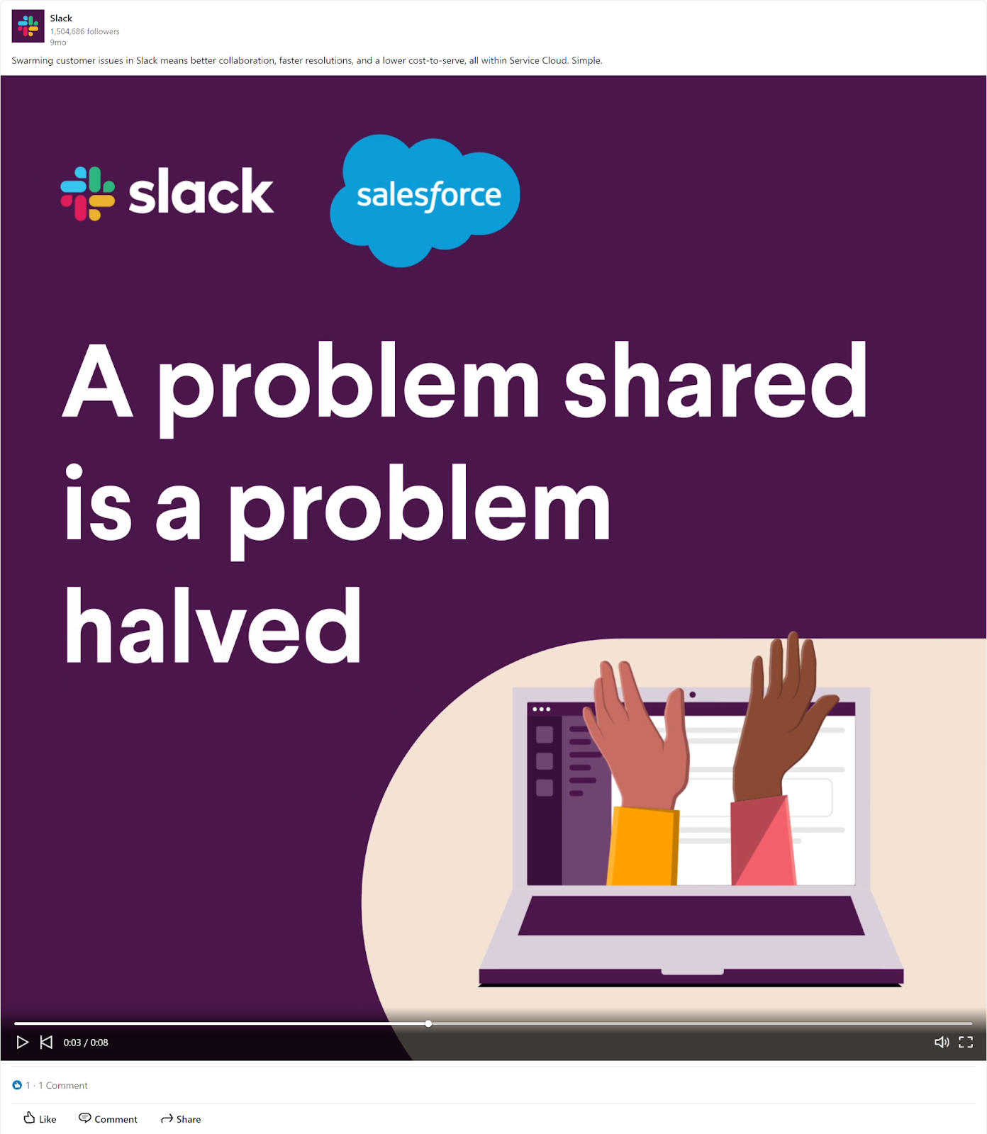slack linkedin video ad example