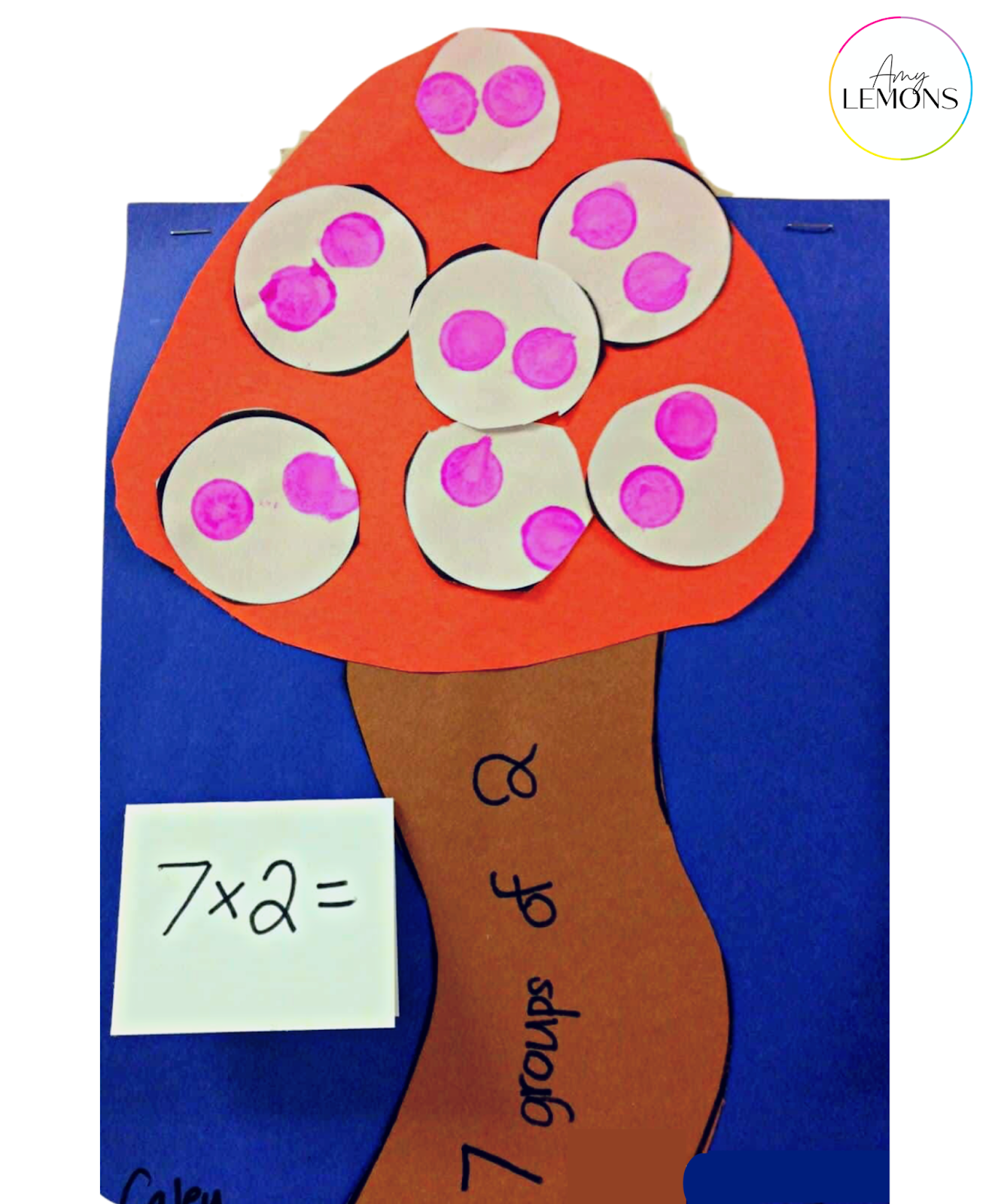 Equal groups tree craft for using paint dot markers to create equal groups.