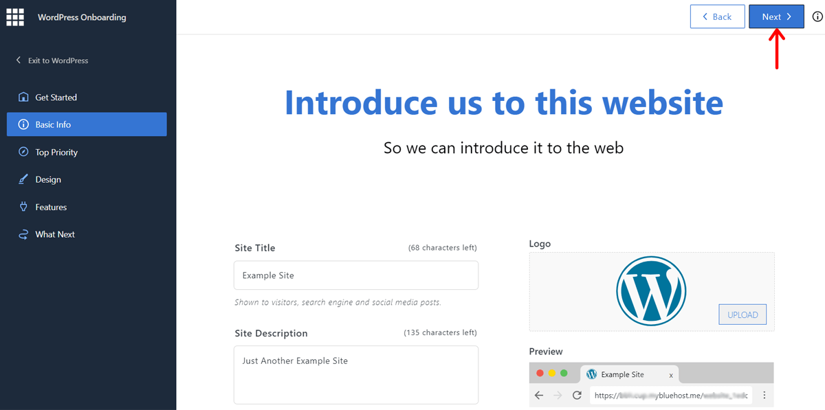 Add Website Basic Info 