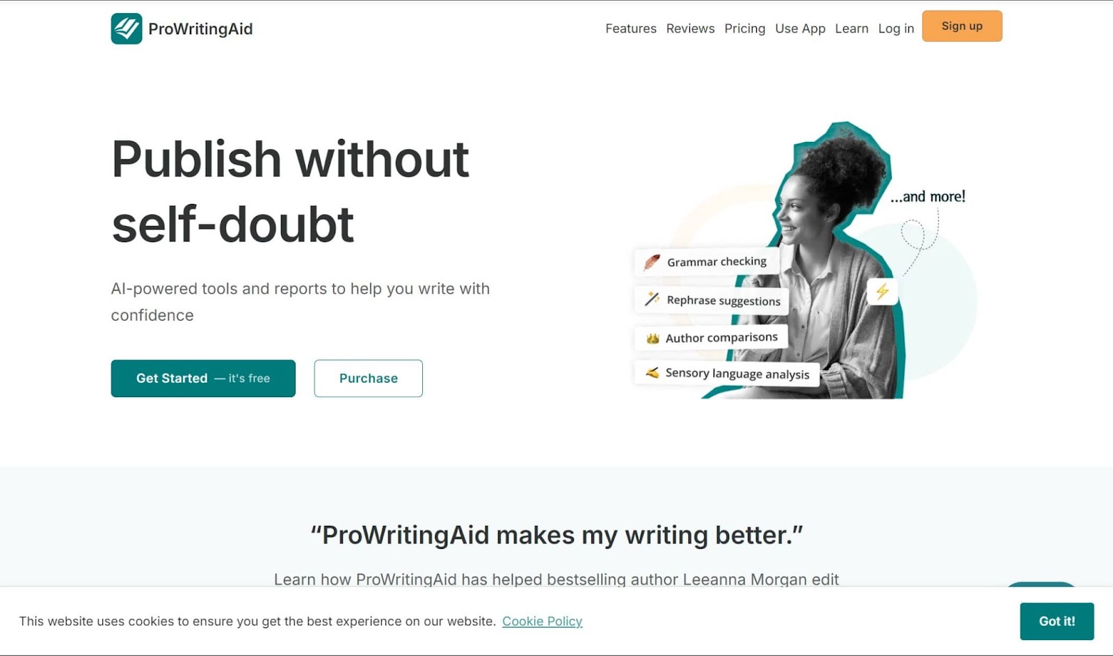 Screenshot of ProWritingAid website