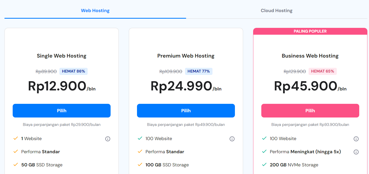 pilih hosting