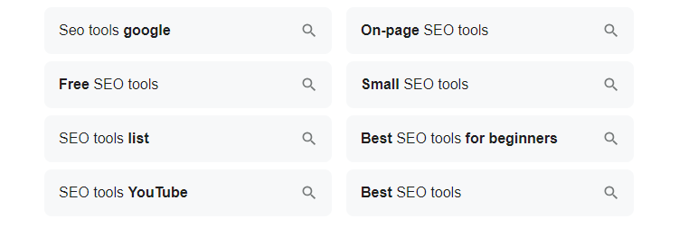 "related searches" related to seo