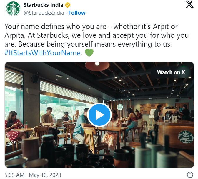 Starbucks ad that received a lot of backlash due to alleged "encouragement" of sex change