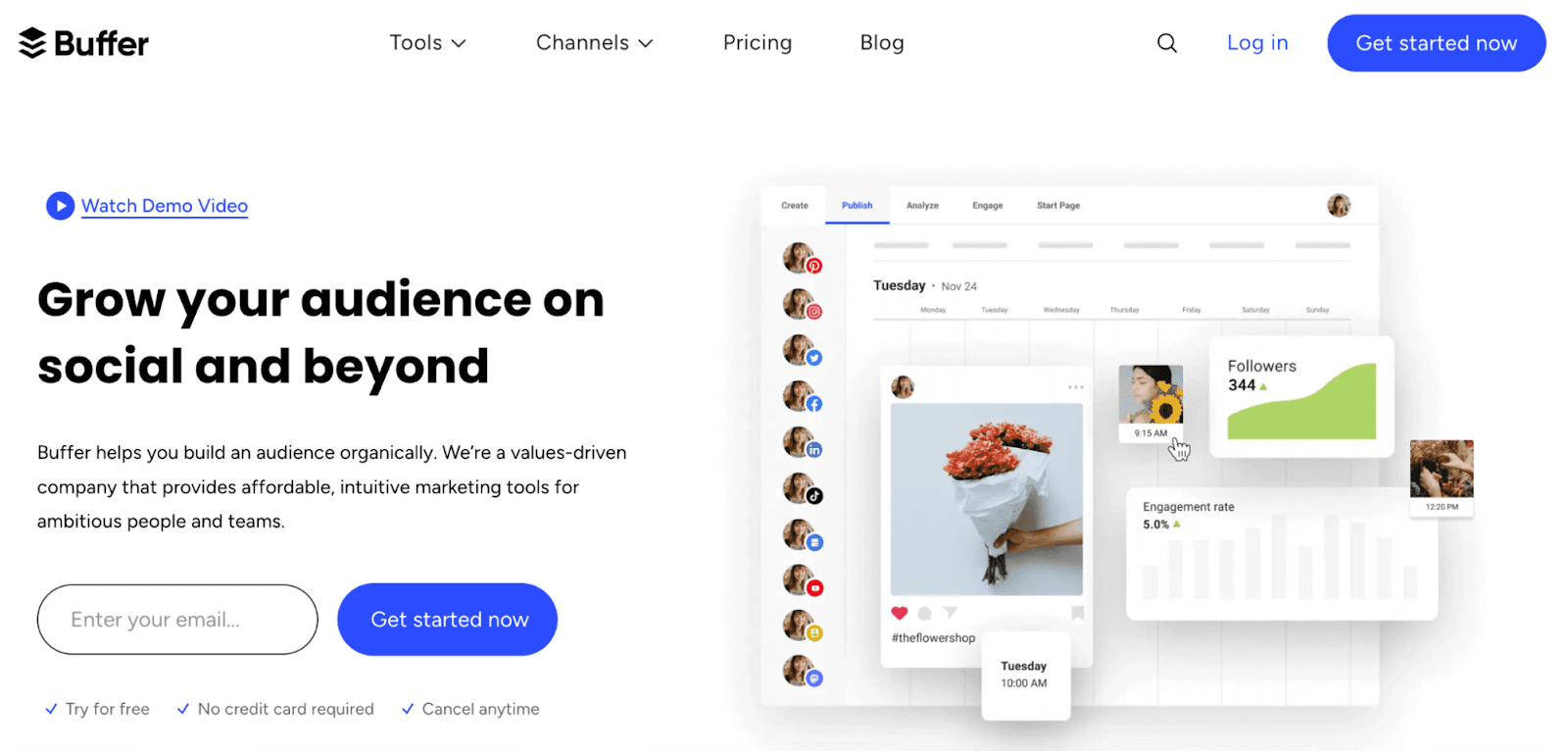 Home page of Buffer