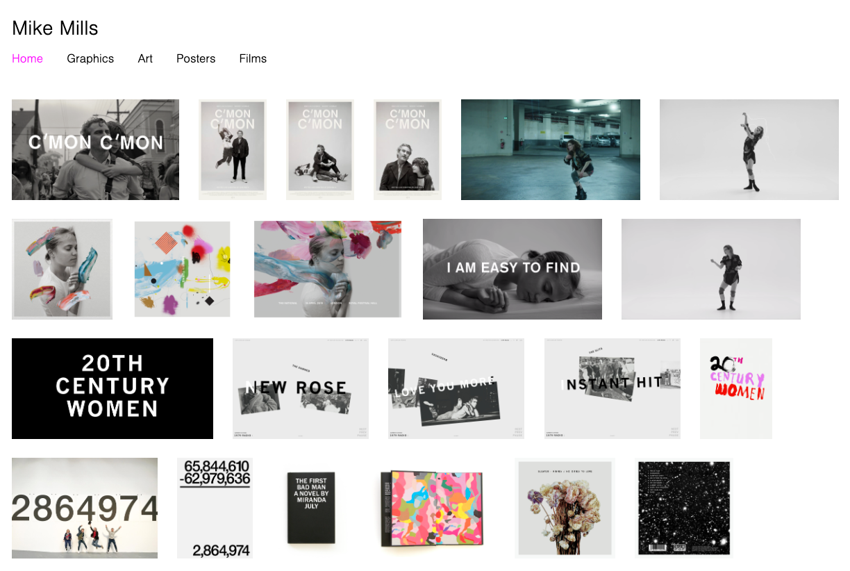 graphic designer website, Mike Mills website portfolio