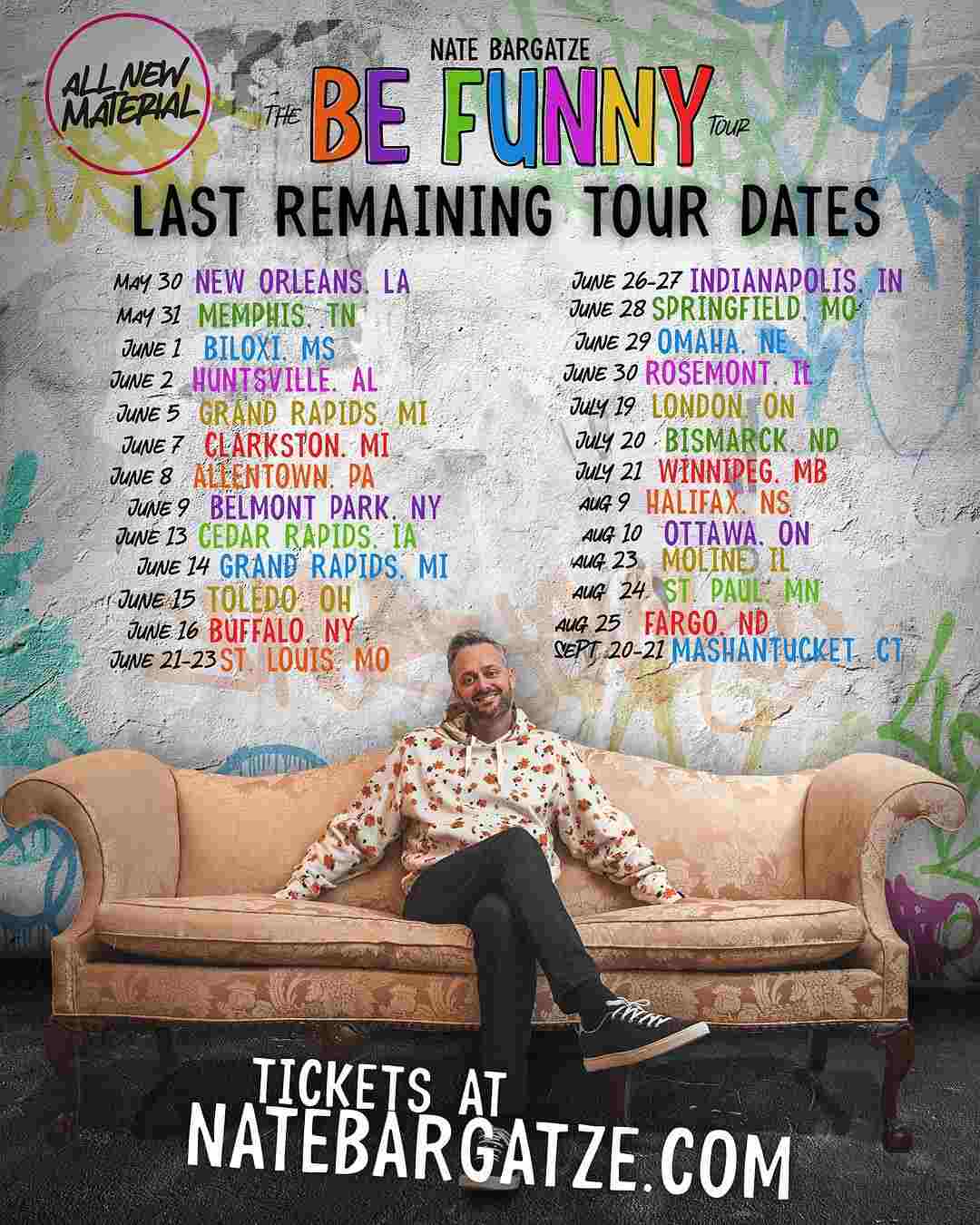 Nate Bargatze Live Performances schedule