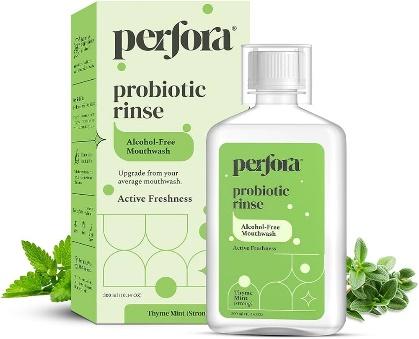 Perfora Thyme Mint Mouthwash | Vitamin C Mouth Freshener For Dental Hygiene  & Fresh Breath | No Artificial Flavors & Colors | Alcohol Free Mouth Wash  ...
