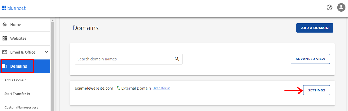 Go To Domain Name Settings