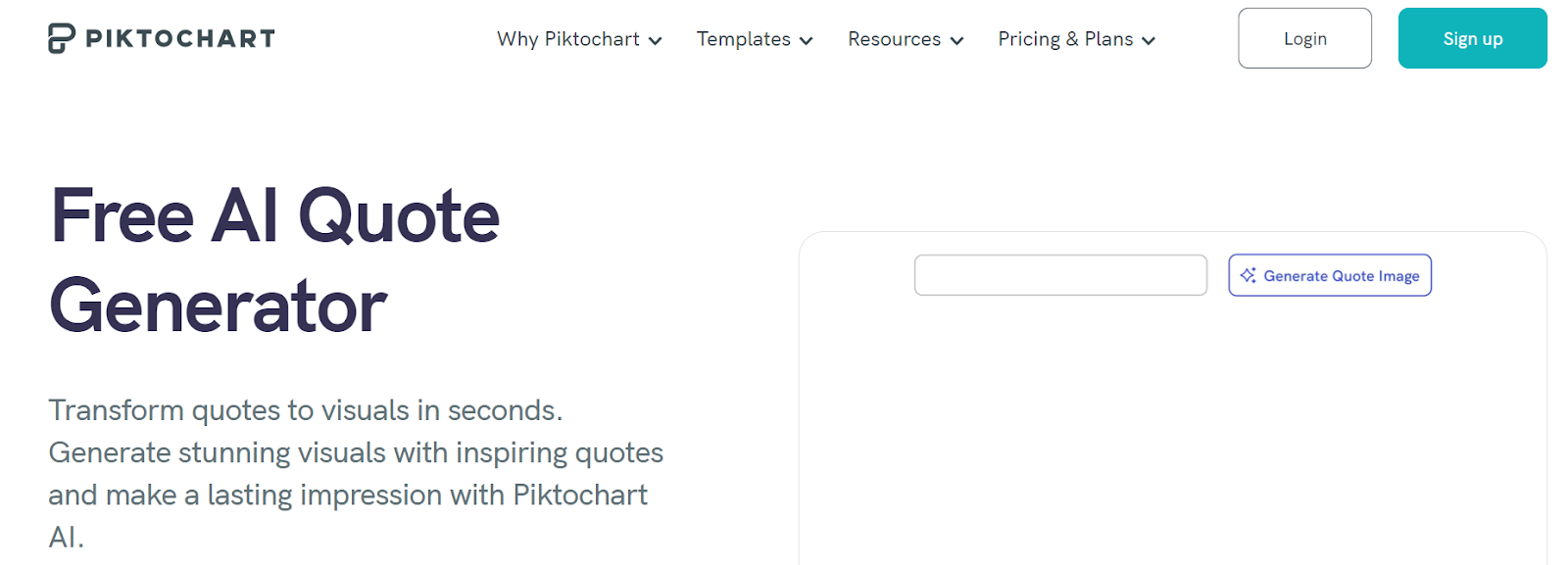 Piktochart AI Quote Generator