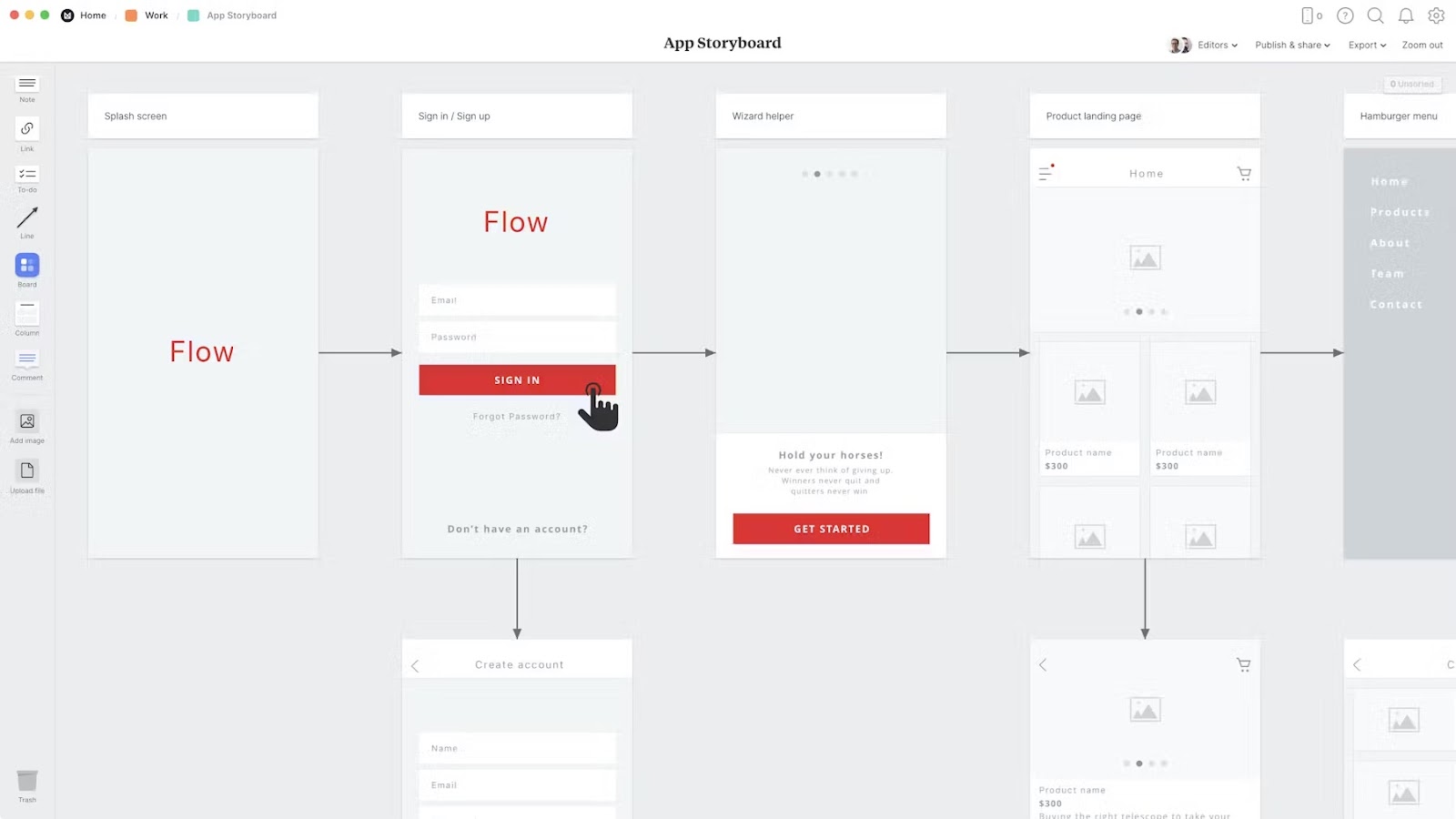 Interactive Videos: App Storyboard Template