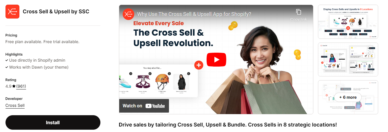 Cross-sell Shopify app by SSC