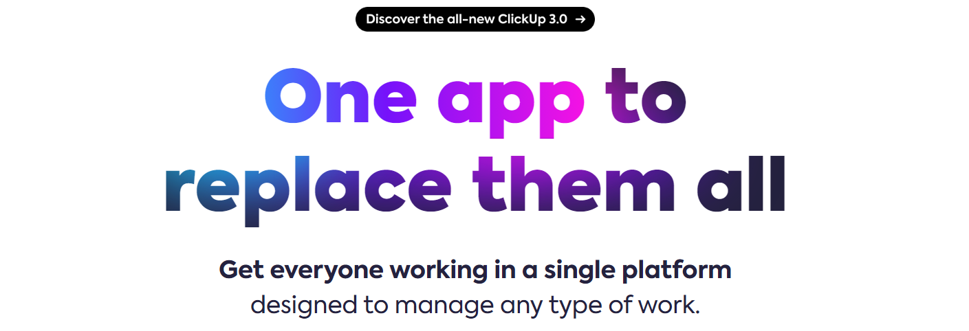 Image showing ClickUp as a workflow management platform
