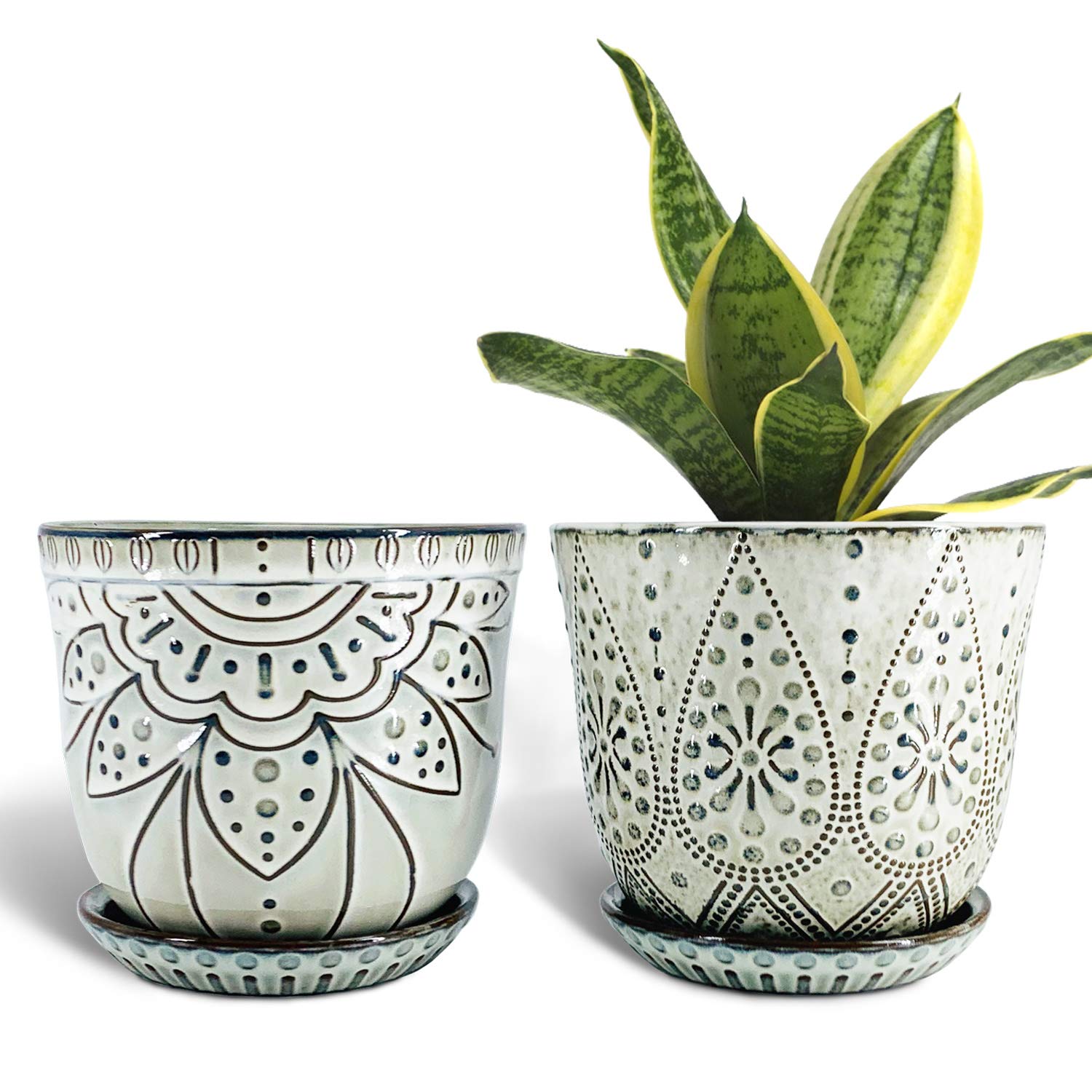 Gepege Ceramic Orchid Pot Set