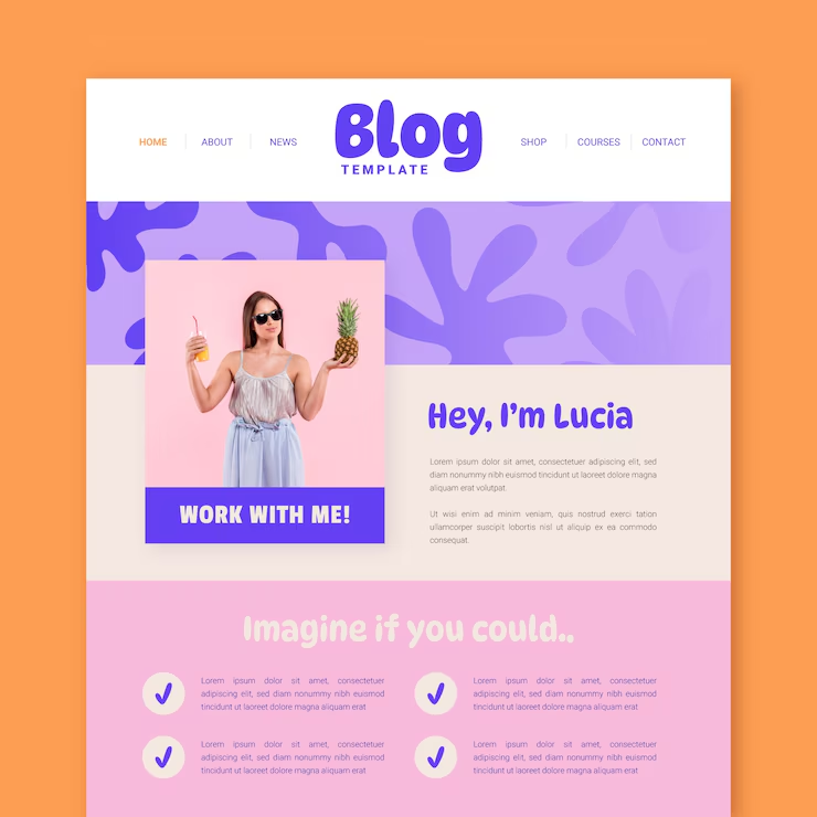 Gradient blog template design