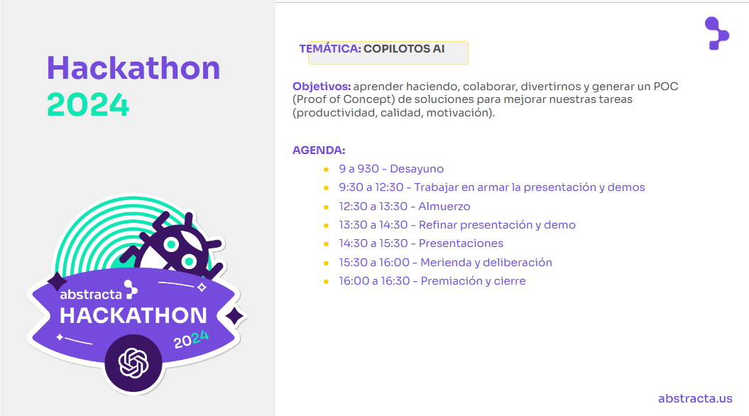 Definiciones para organizar una hackathon: Agenda