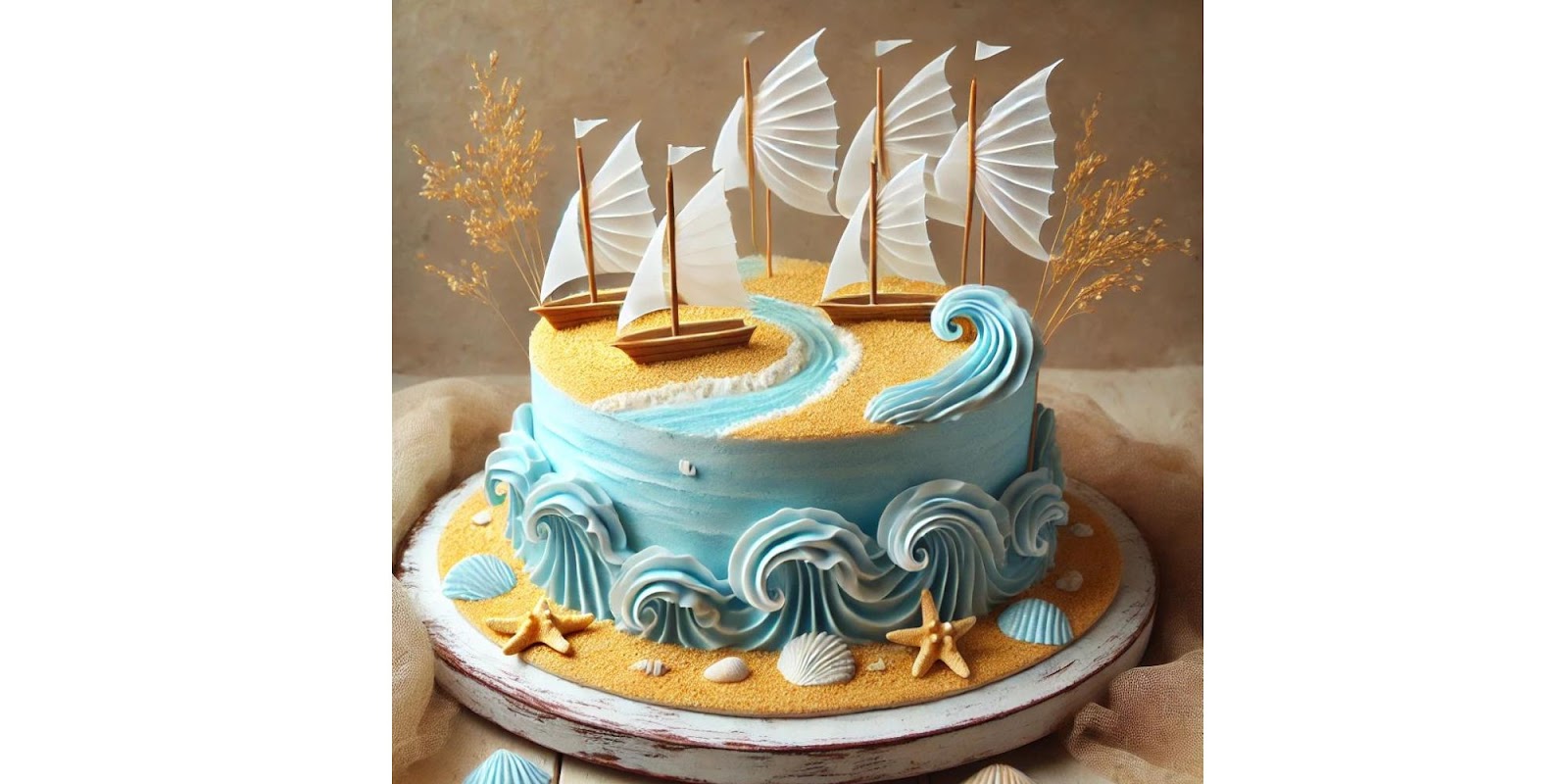 Rice Paper Sails: Instructional Guide for a Beach-Themed Cake, Perfect for Summer Parties