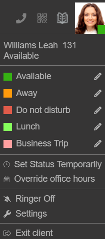 Managing your status and queues via 3CX Web Client
