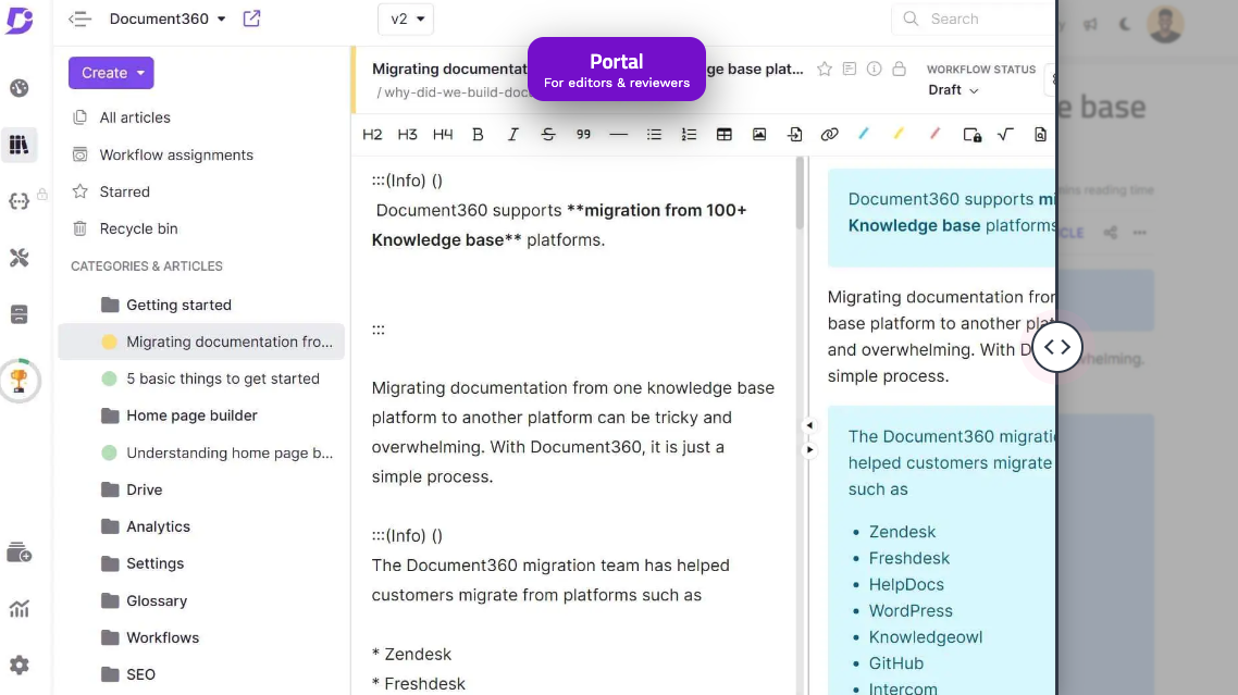 Document360 - knowledge base software