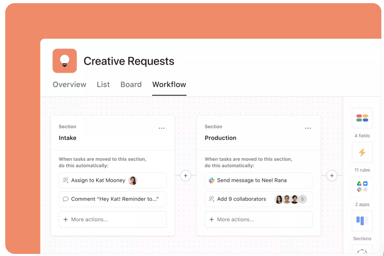 Asana - Team Collaboration example for marketing team 