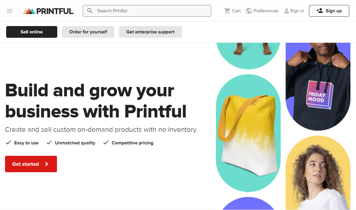 shopify print on demand app: printful