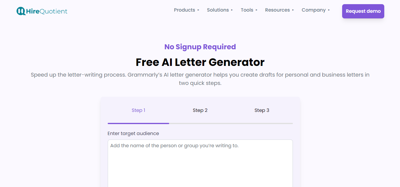 HireQuotient AI Letter Generator