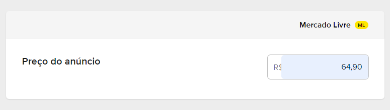 informe o preço de venda no simulador do mercado livre