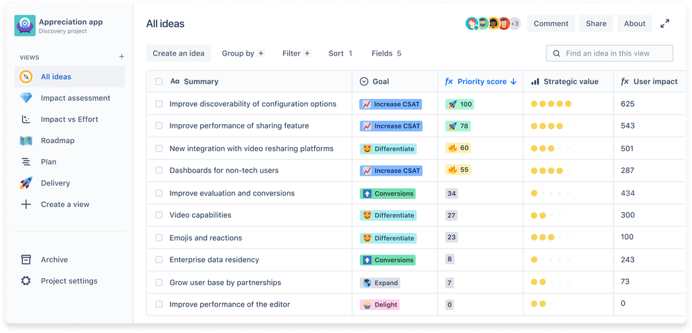 Jira Product Discovery Screenshot