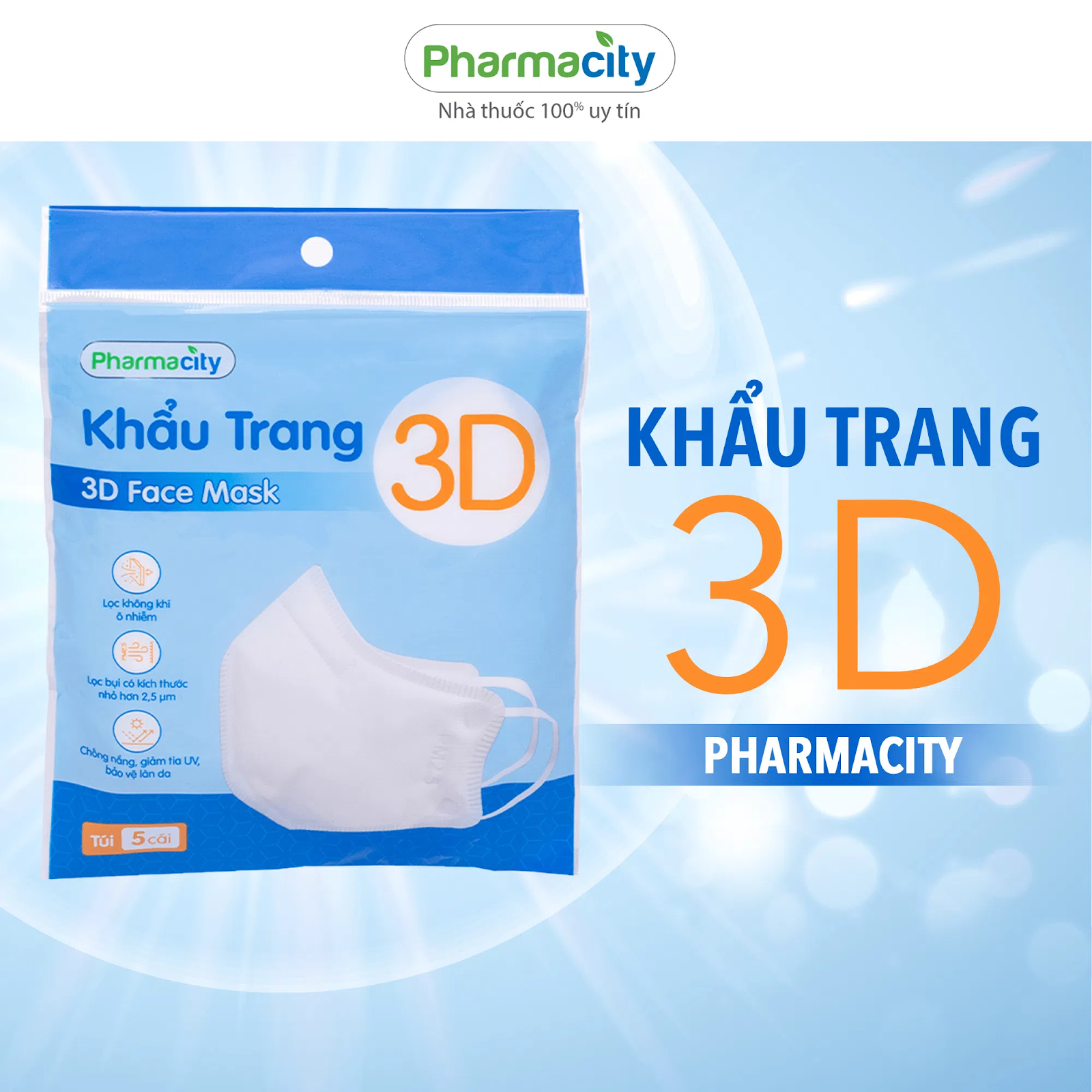 Khẩu Trang 3D Pharmacity