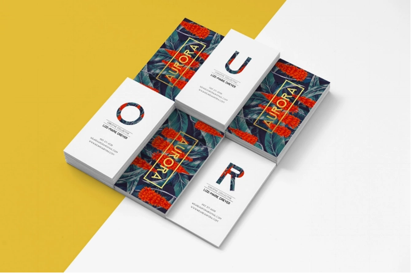 modern business card design with sustainable materials