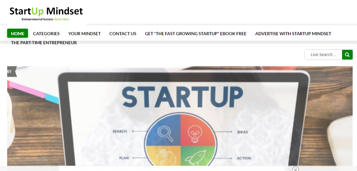 Startup Mindset blog homepage