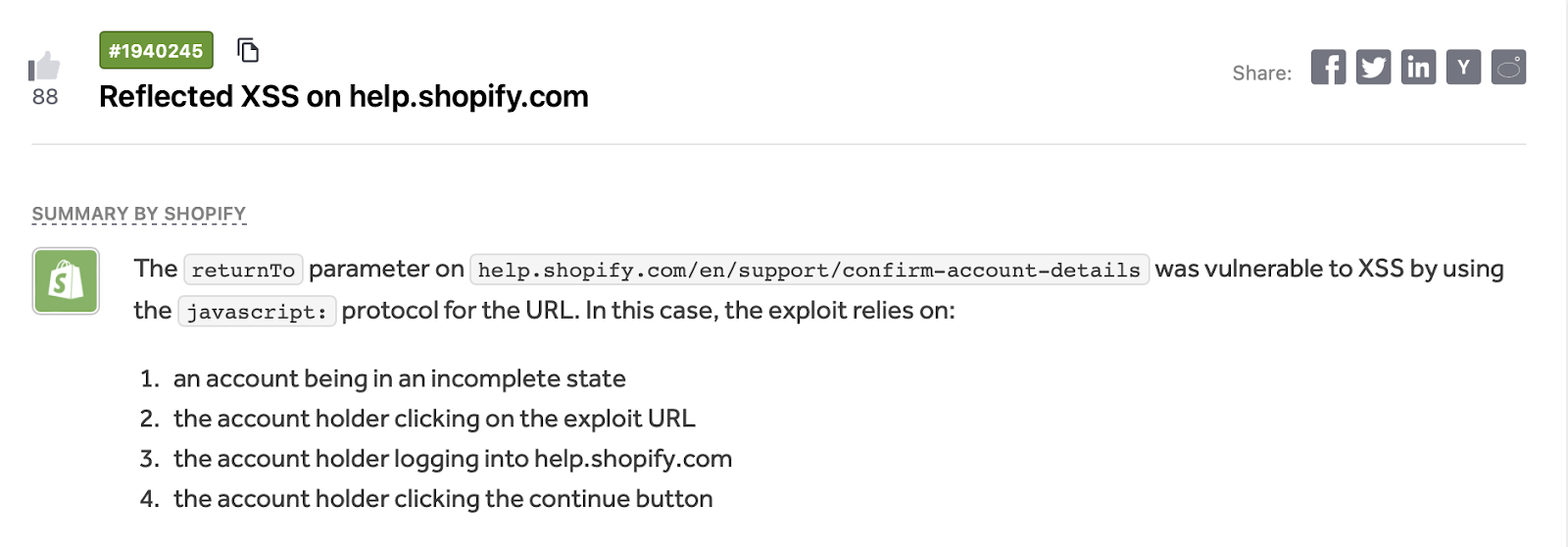 Reflected XSS report
