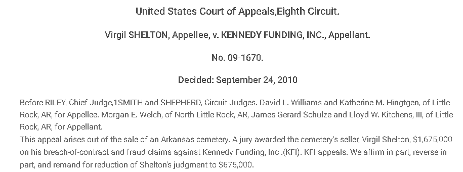 Kennedy Funding Financial lawsuit