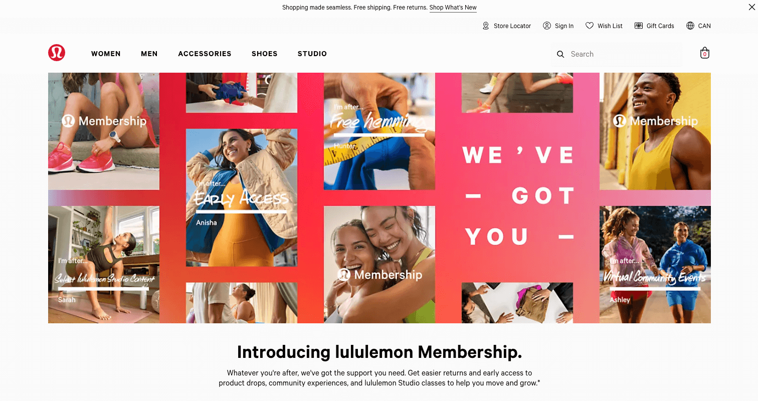 lululemon membership community engagement