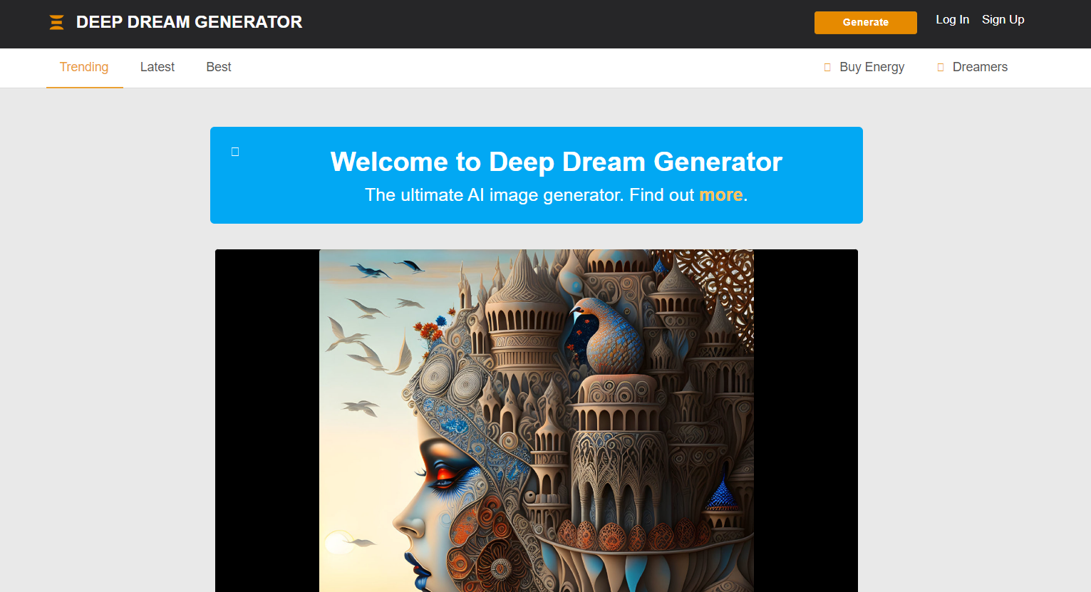 deep dream generator ai art program