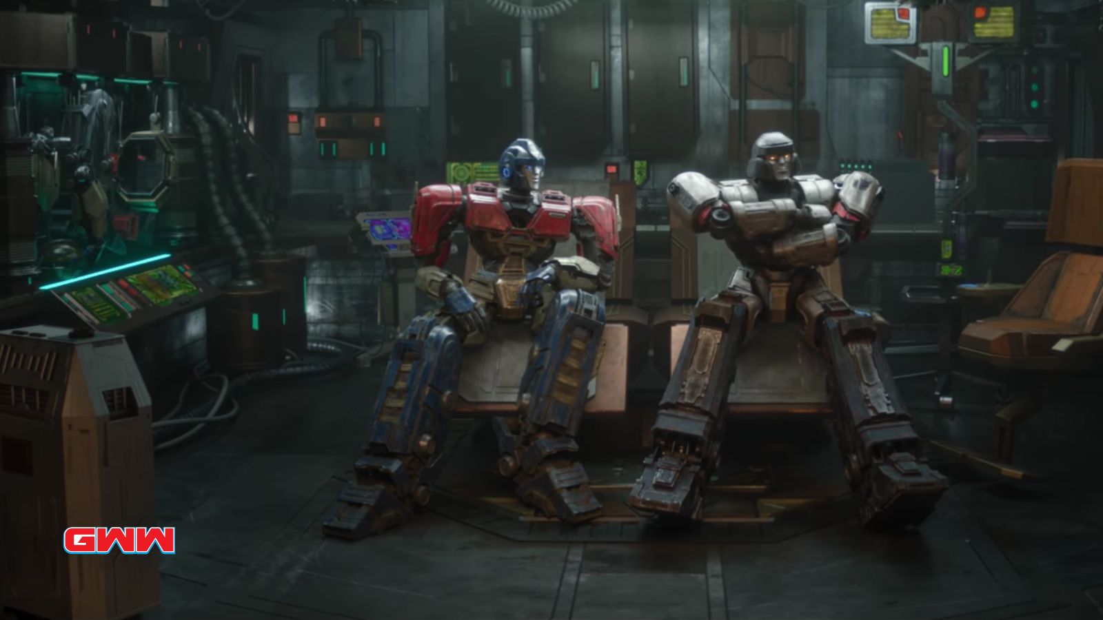 Optimus Prime and Megatron voiced by Chris Hemsworth and Brian Tyree Henry, Transformers One Trailer