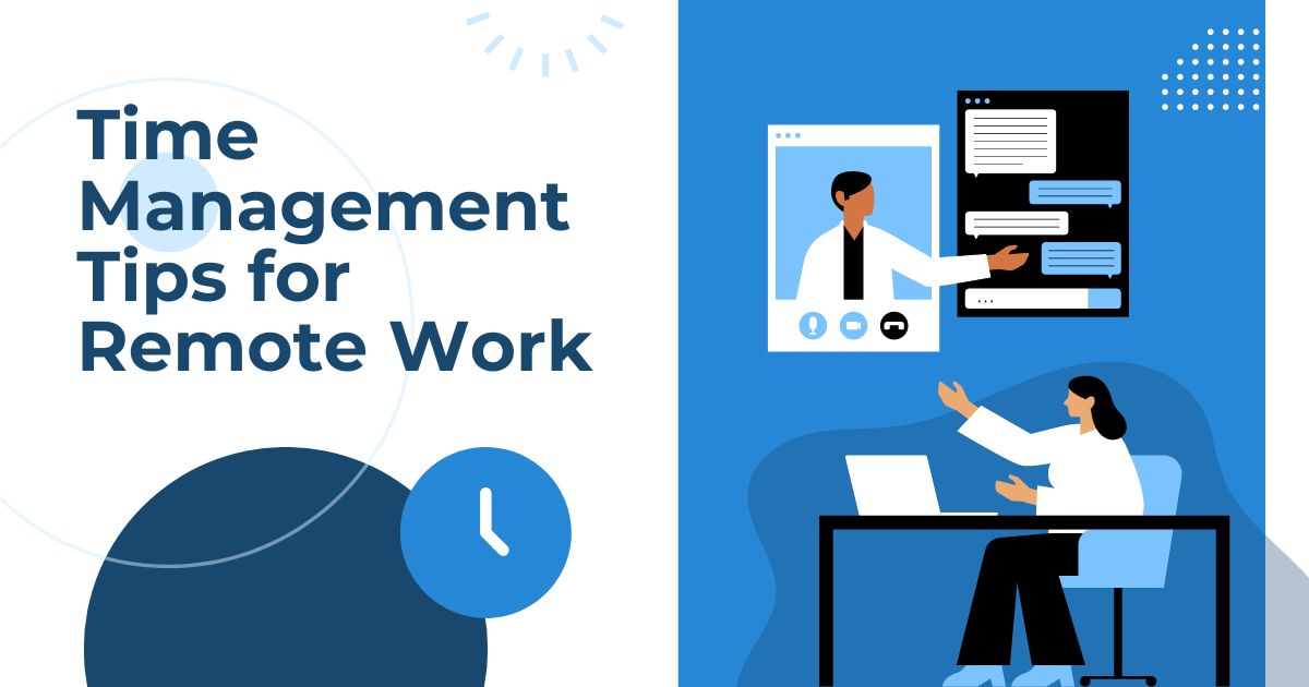 creative graphics for "time management tips for remote work"