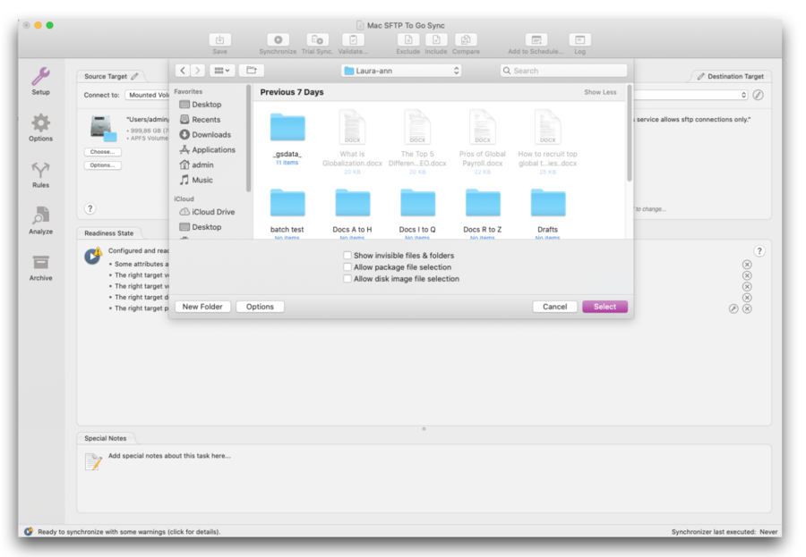 Sync Mac files to SFTP