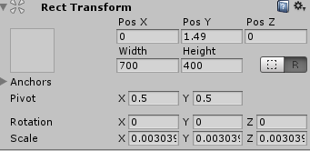 Machine generated alternative text:
Rect Transform 
Pos x 
Posy 
Pos z 
Anchors 
Pivot 
Rotation 
Scale 
Width 
Height 
Y 0.5 