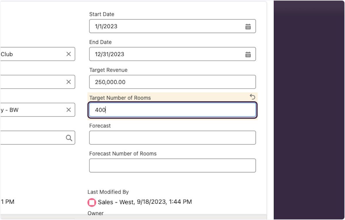 Type the new number of rooms