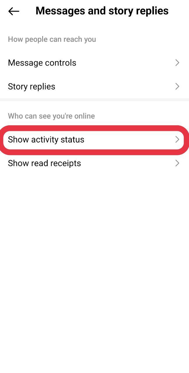 How to disable activity status on Instagram - Step 3