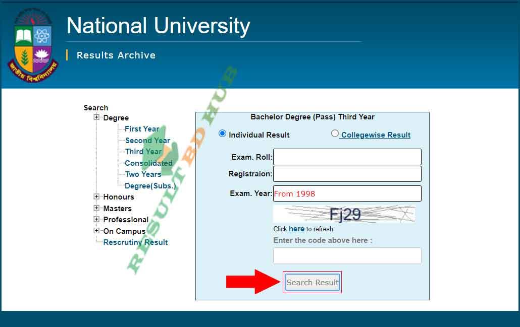 Degree 3rd Year Result