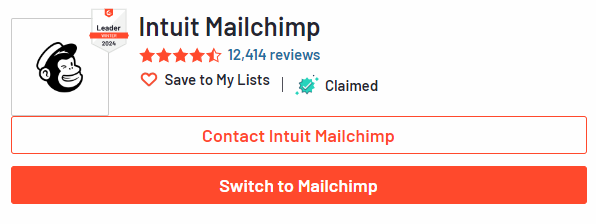 Mailchimp G2 rating