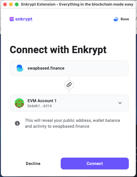 How to use SwapBased with Enkrypt
