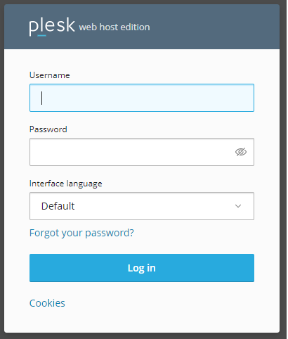 login to plesk