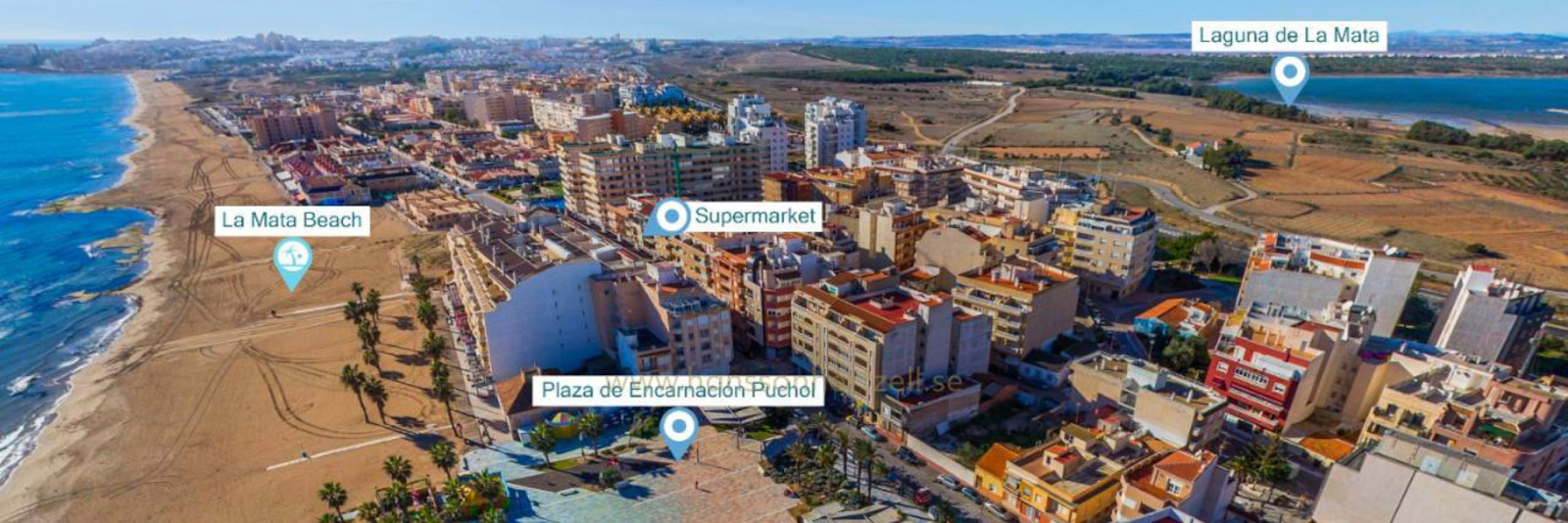 La Mata Torrevieja Beach vue à vol d'oiseau