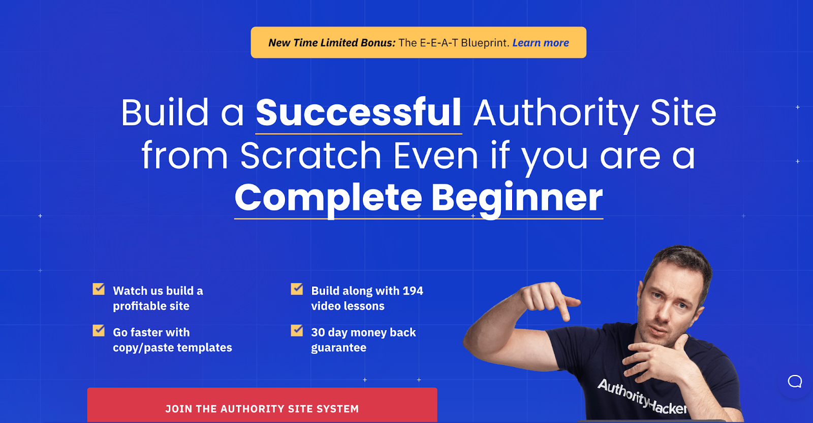 Authority Hacker course landing page