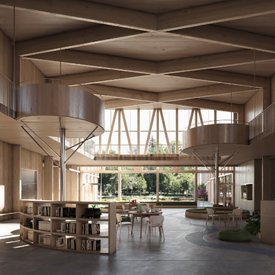 Library rendering by Beauty and The Bit