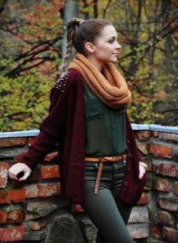 Olive and Burgundy