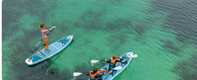 Paddle et sup-kayak duo sur l'eau