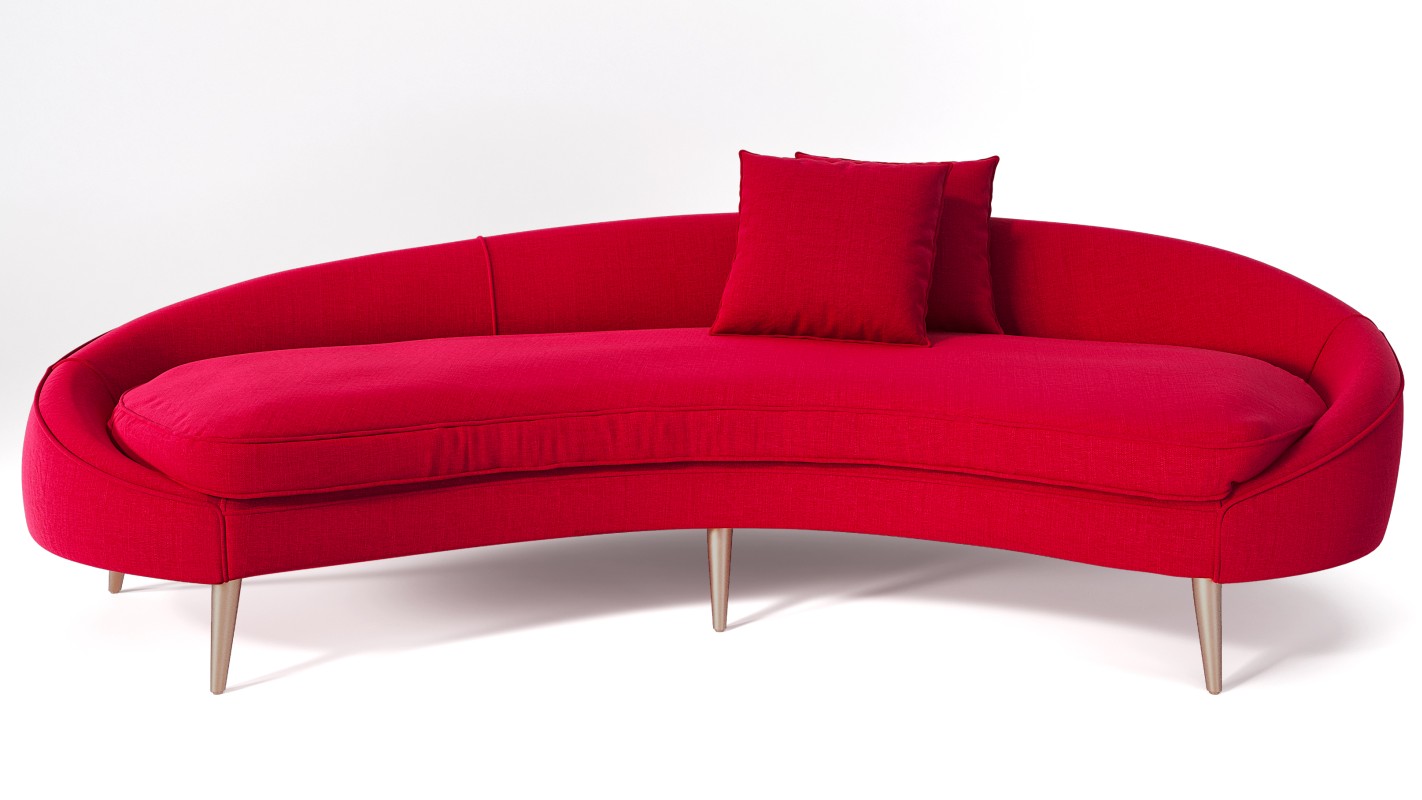 Image of a 3d sofa model, red in color prepared by 7CGI limited for Promiment furniture manufacturer Graham and Greem 